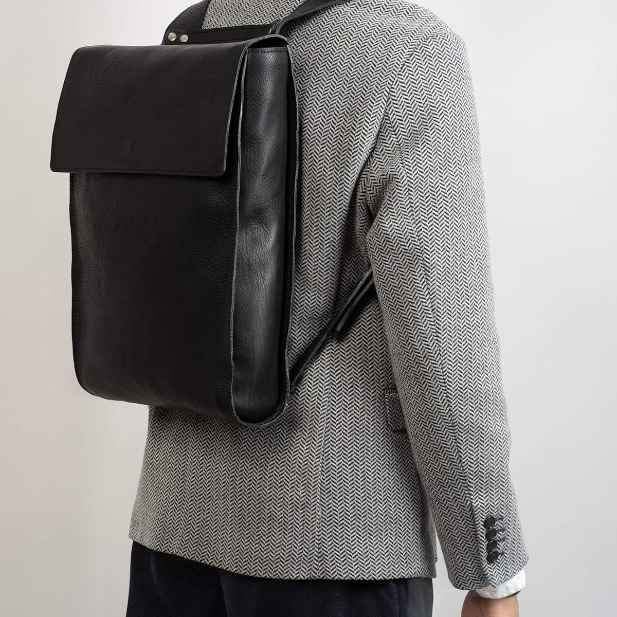 Image of Leather Laptop Backpack The Minimalist Black 985288941 from Edmene LLC