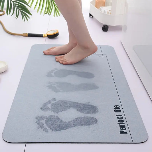 Silicone Non-Slip Bathroom Rug with Soft Cushion