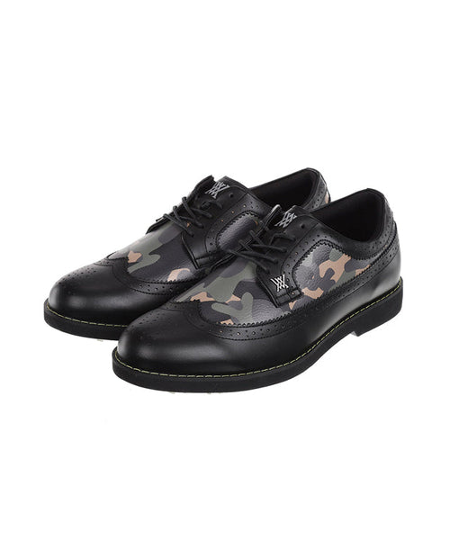 Image of Anew Golf Mens Camo Wingtip Brogue Shoes Black 1468705852 from Edmene LLC