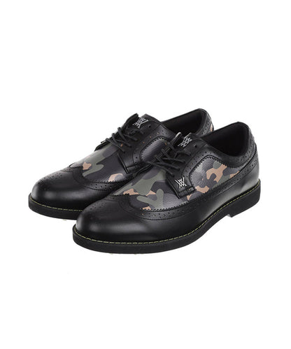 Image of Anew Golf Mens Camo Wingtip Brogue Shoes Black 1468705852 from Edmene LLC