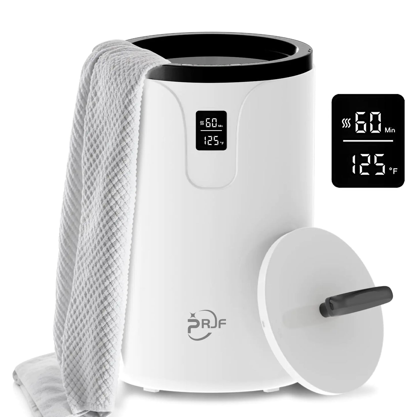 RRJF Towel Warmer Towel Warmer Bucket for Bathroom with LED Display Large Towel Warmers for BedroomFits Up to Two Oversized Towels Bathrobes BlanketsChristmas Thanksgiving Day Mother Gift Black