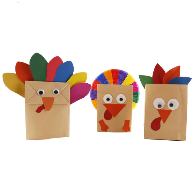 Thanksgiving DIY Turkey Puppet Craft for Kids