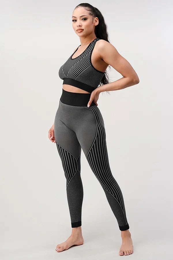Image of 2 Piece Outfits For Womens Seamless Ribbed Yoga Outfits Sports Bra 609858410 from Edmene LLC