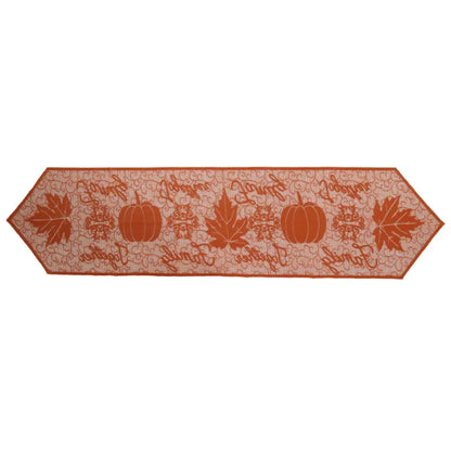 Thanksgiving and Halloween Table Runner with Leaves and Pumpkins