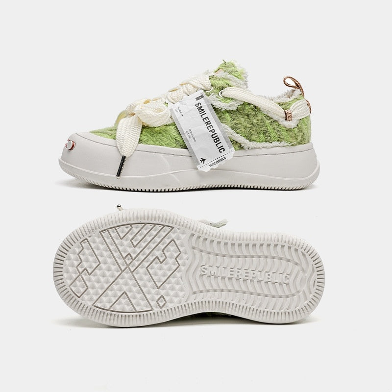 UrbanEdge™ – Green Canvas Platform Sneakers (K-Edition)