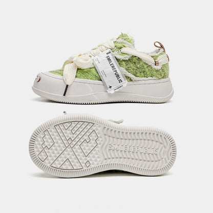 UrbanEdge™ – Green Canvas Platform Sneakers (K-Edition)
