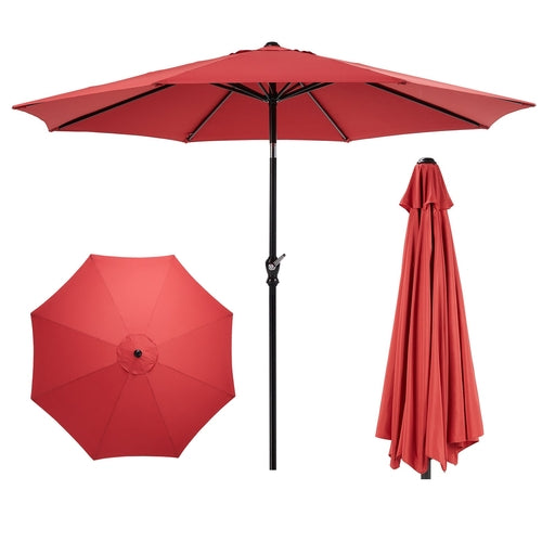 9 foot outdoor patio umbrella with button tilt and crank, Outdoor