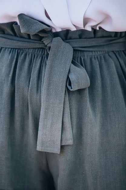 Image of Cotton Pocketed Paper Bag Waist Shorts 631683273 from Edmene LLC