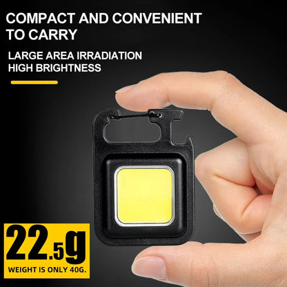 COB High Bright Portable Flashlight Multifunction Keychain Lamp Buit-in 500mAh Lithium Battery Waterproof Outdoor Torch Lantern