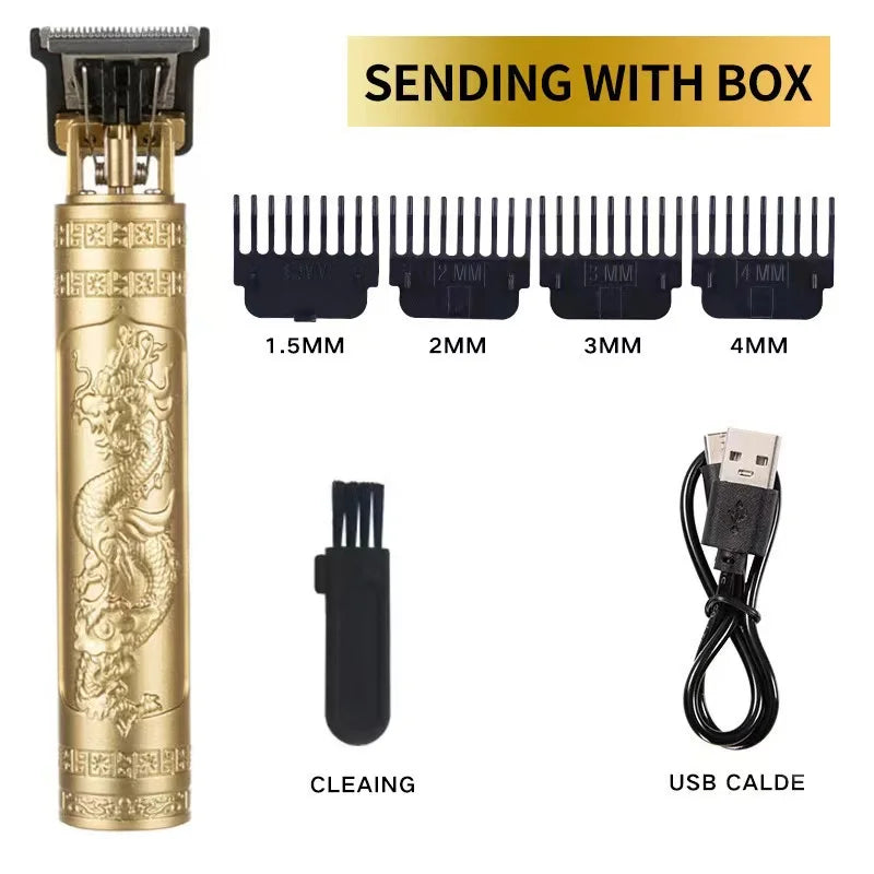 Image of 2025 T9 Hairclipper Beard Shaving Body Hair Trimmer Clippers Electric Machine Men Haircut Machine 0Mm Barber Shaverdragon Carved from Edmene LLC