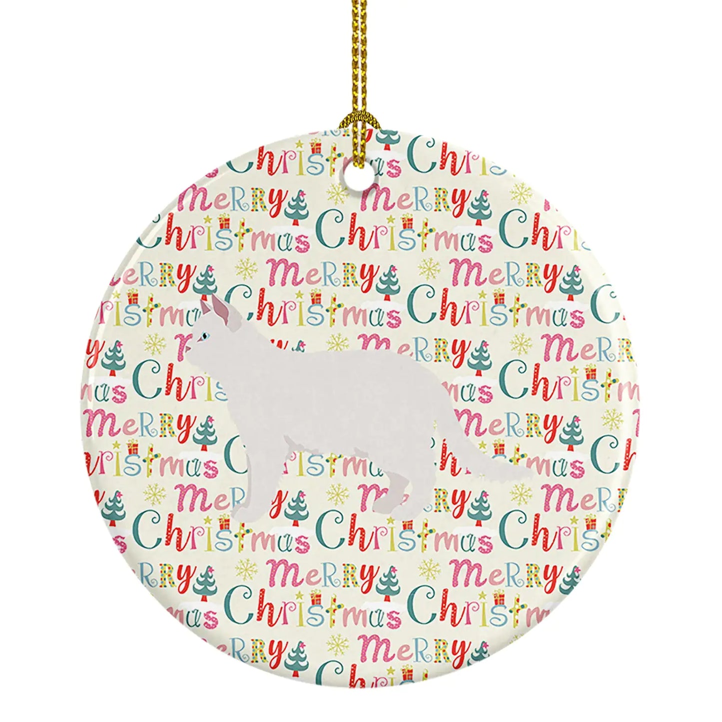 Poodle Cat #2 Cat Christmas Ceramic Ornament