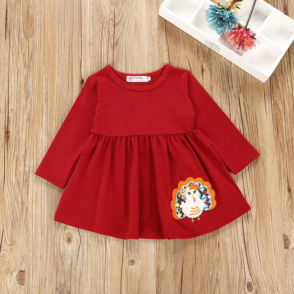 Kids' Cartoon Print 3-Piece Set for Fall and Thanksgiving