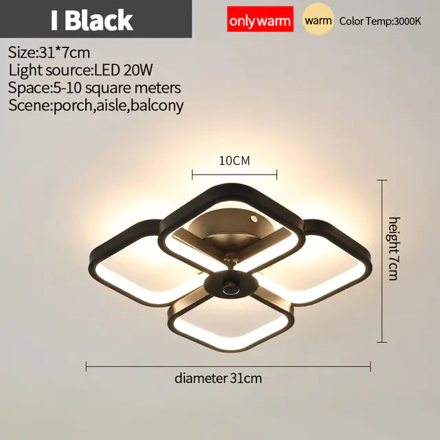 Nordic LED Ceiling Lights for Home, Bedroom & Corridor