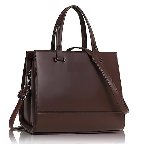 Image of Solid Top Handle Tote Hand Bag from Edmene LLC