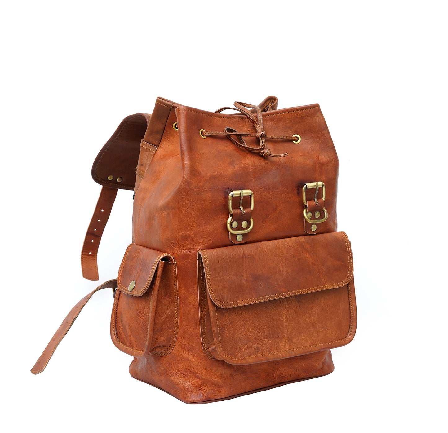 Image of 15 Inch Vintage Brown Genuine Leather Women Backpack Bag 1160583339 from Edmene LLC