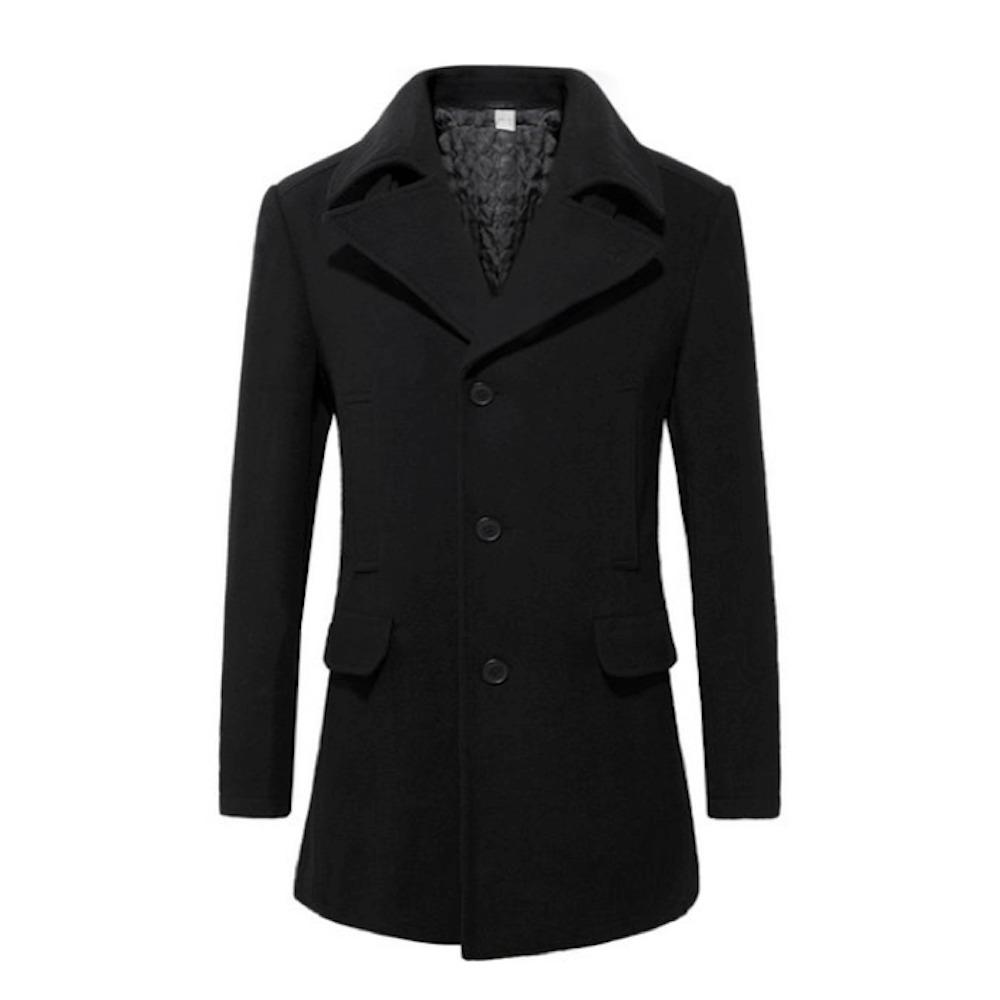 Image of Mens Mid Length Wool Blend Coat from Edmene LLC