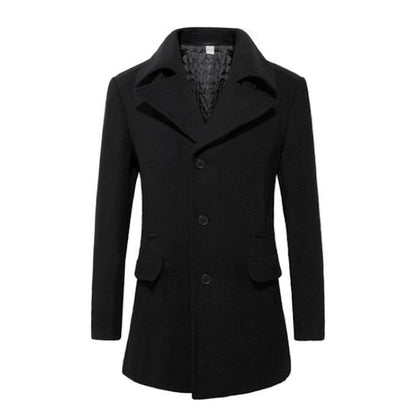 Image of Mens Mid Length Wool Blend Coat from Edmene LLC