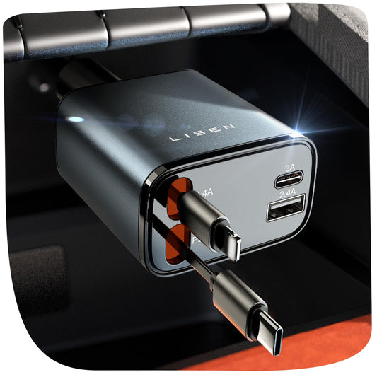 Image of Retractable Car Charger [69W USB C Car Charger from Edmene LLC