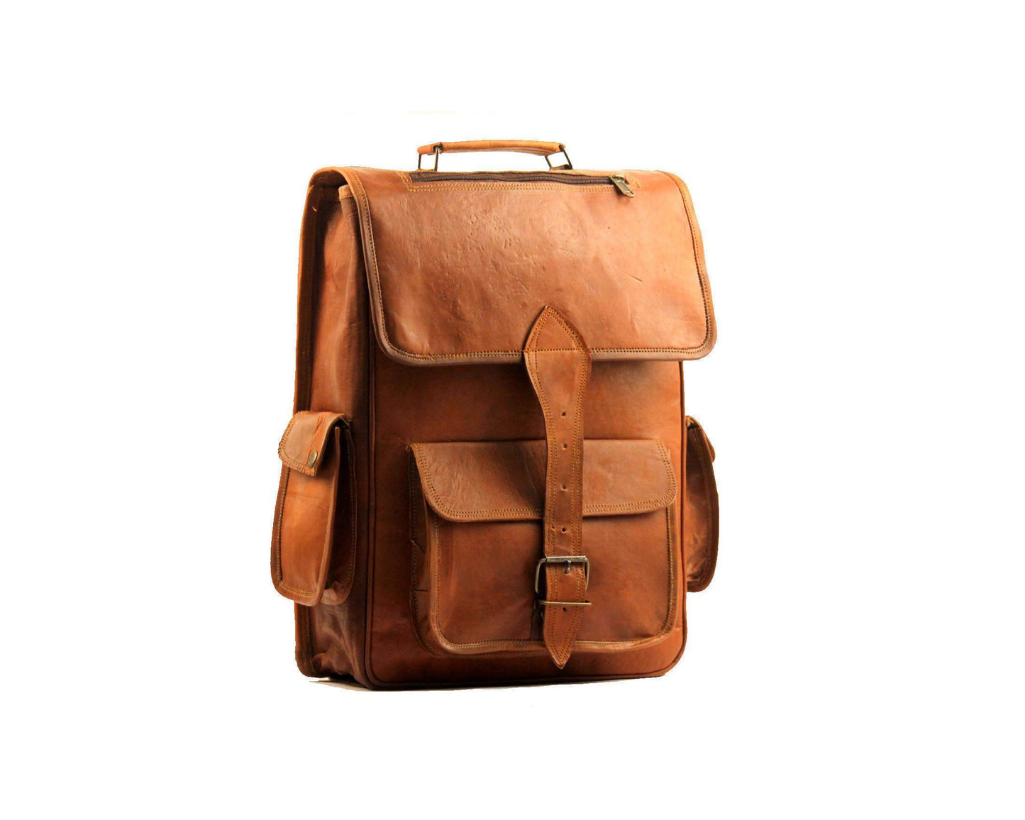 Image of Vintage Leather Laptop Backpack Shoulder Bag Rucksack Bag. from Edmene LLC
