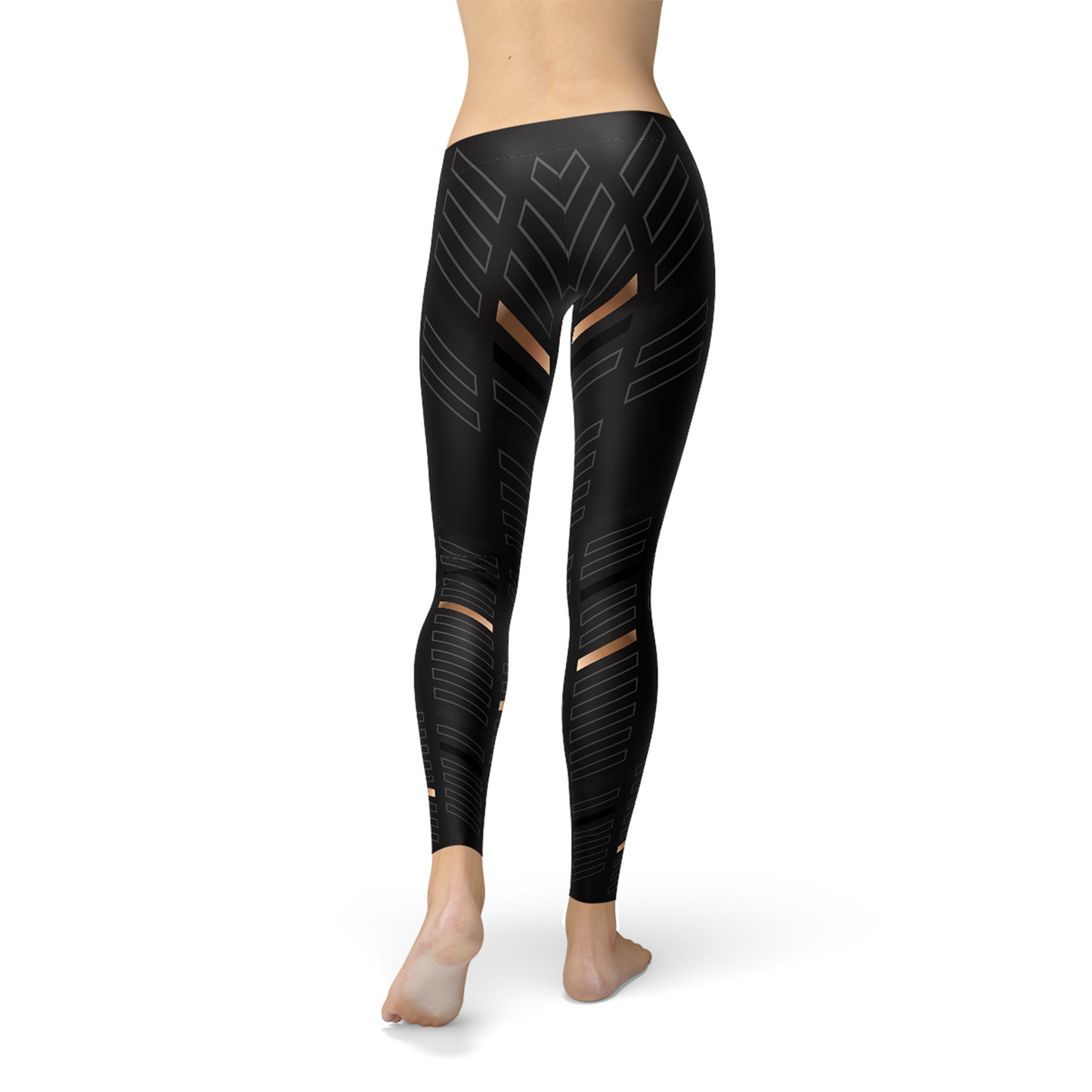 Image of Womens Sports Stripes Black Leggings 343879789 from Edmene LLC