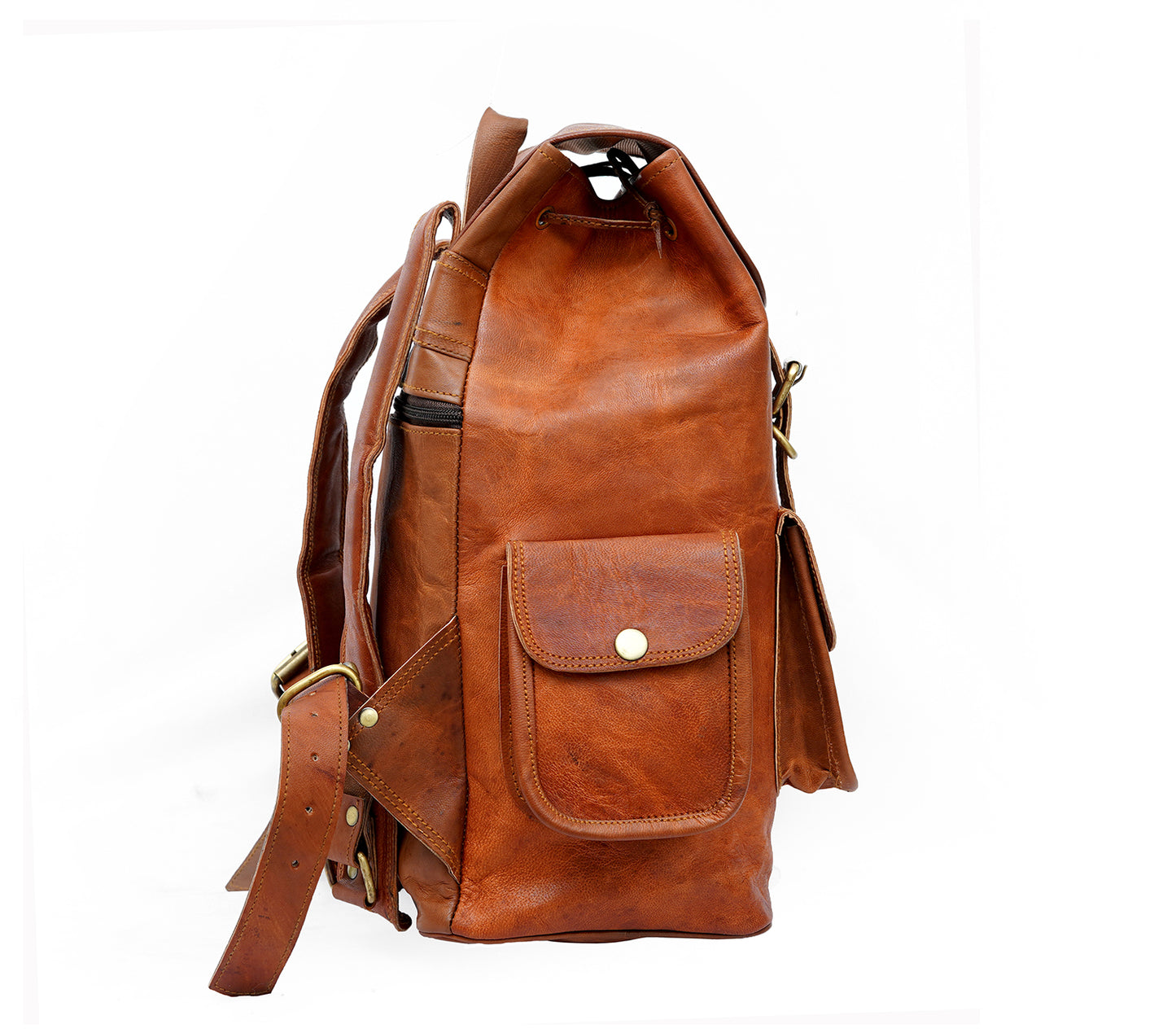 Image of 15 Inch Vintage Brown Genuine Leather Women Backpack Bag 1160583339 from Edmene LLC
