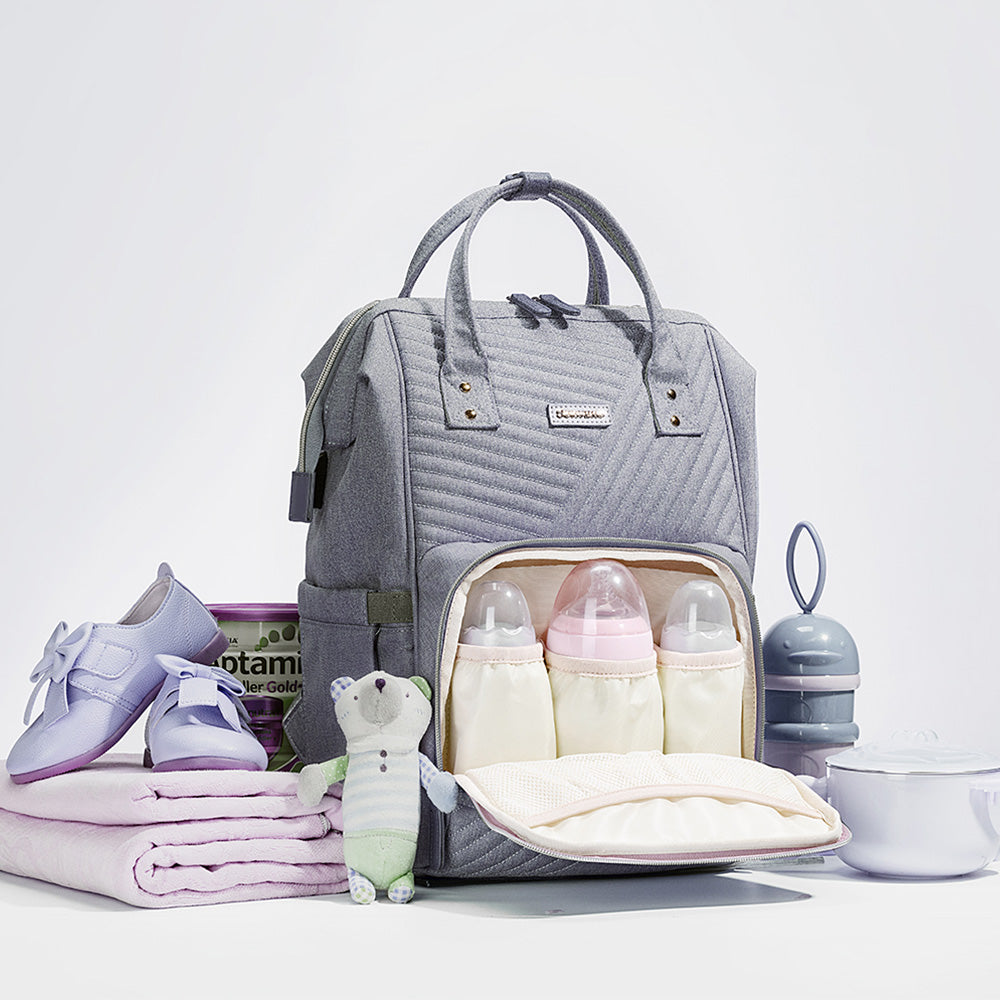 Image of Modern Quilted Diaper Bag Backpack from Edmene LLC