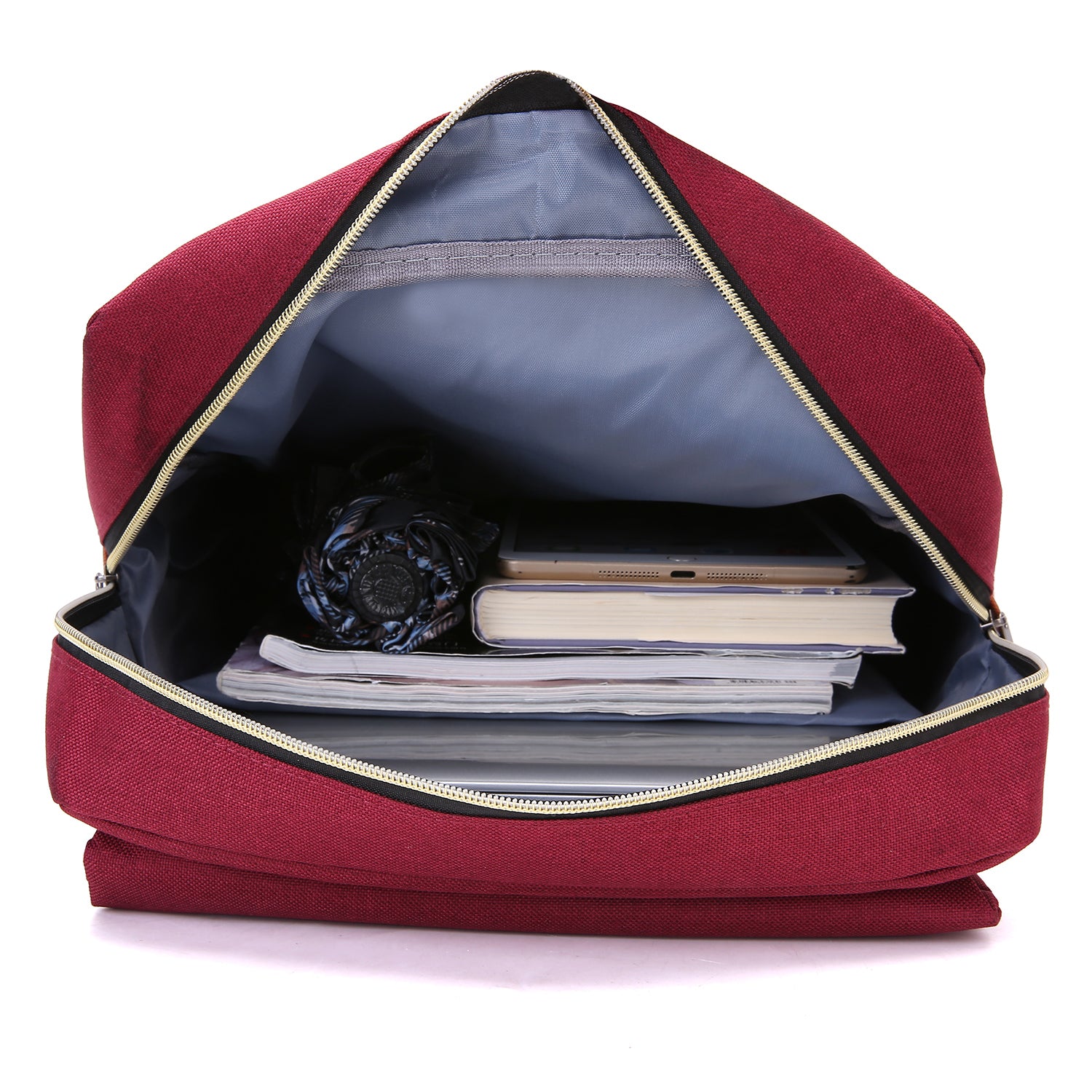 Image of Slim Backpack College School Business Fits 15 Inch Laptop Wine Red 57481284 from Edmene LLC