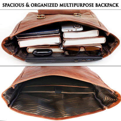 Image of Combo Of 2 Leather Travel Backpack Crossbody Laptop Bag 1154986694 from Edmene LLC