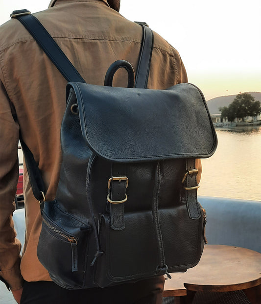 Image of Leather Backpack – Handmade 15.5 Inch Unisex Backpack. from Edmene LLC