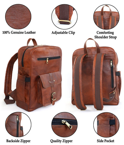 Image of Genuine 15 6 Inch Vintage Laptop Backpack Retro Travel Work Rucksack 1433985546 from Edmene LLC