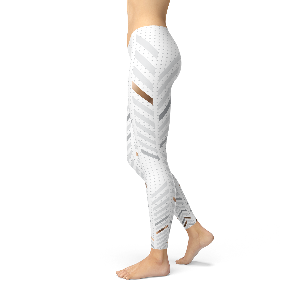 Image of Womens White Stripes Leggings 947447881 from Edmene LLC