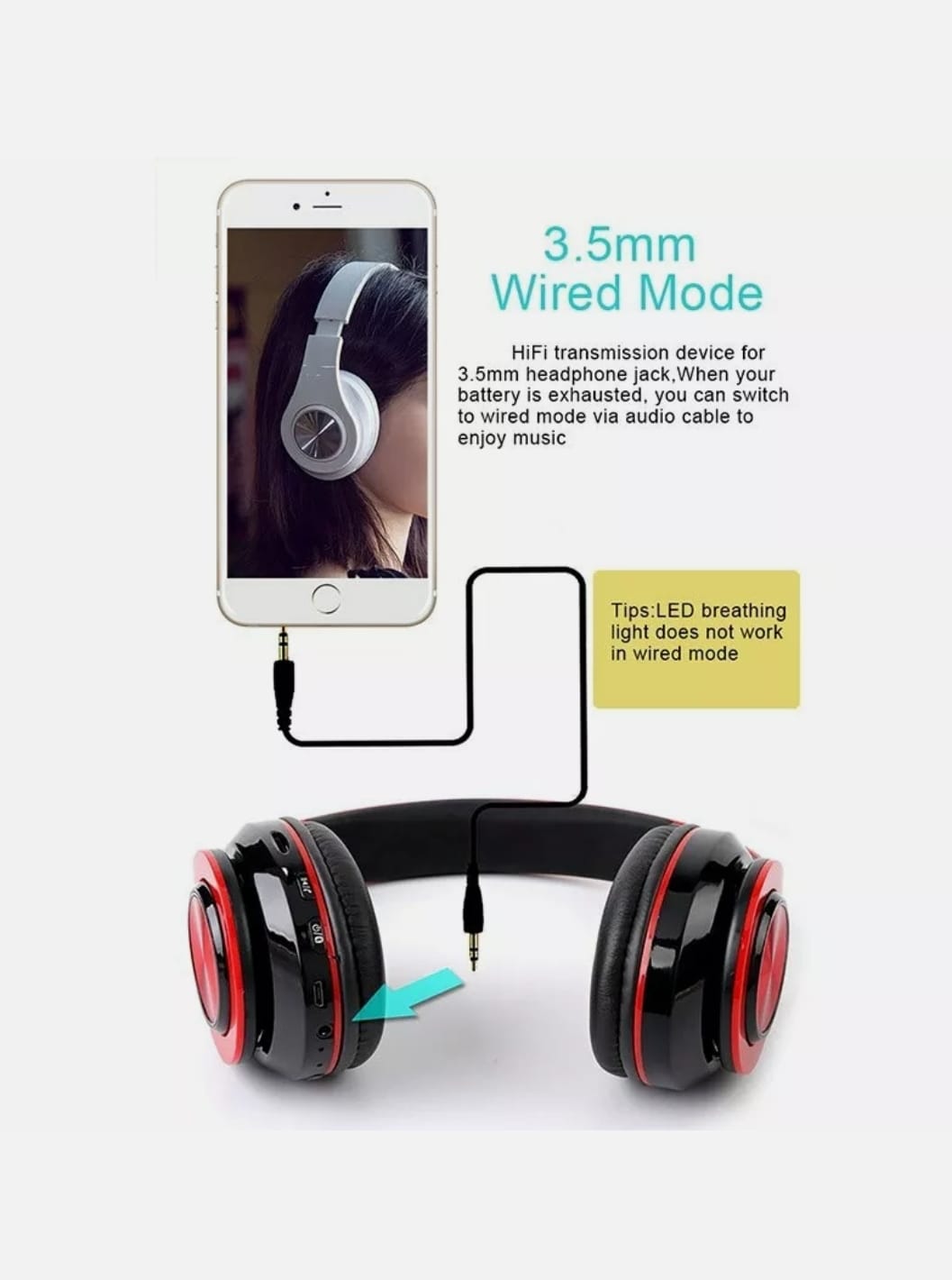 Image of Ninja Dragon Z10 Color Changing Bluetooth Headphones 1383697620 from Edmene LLC