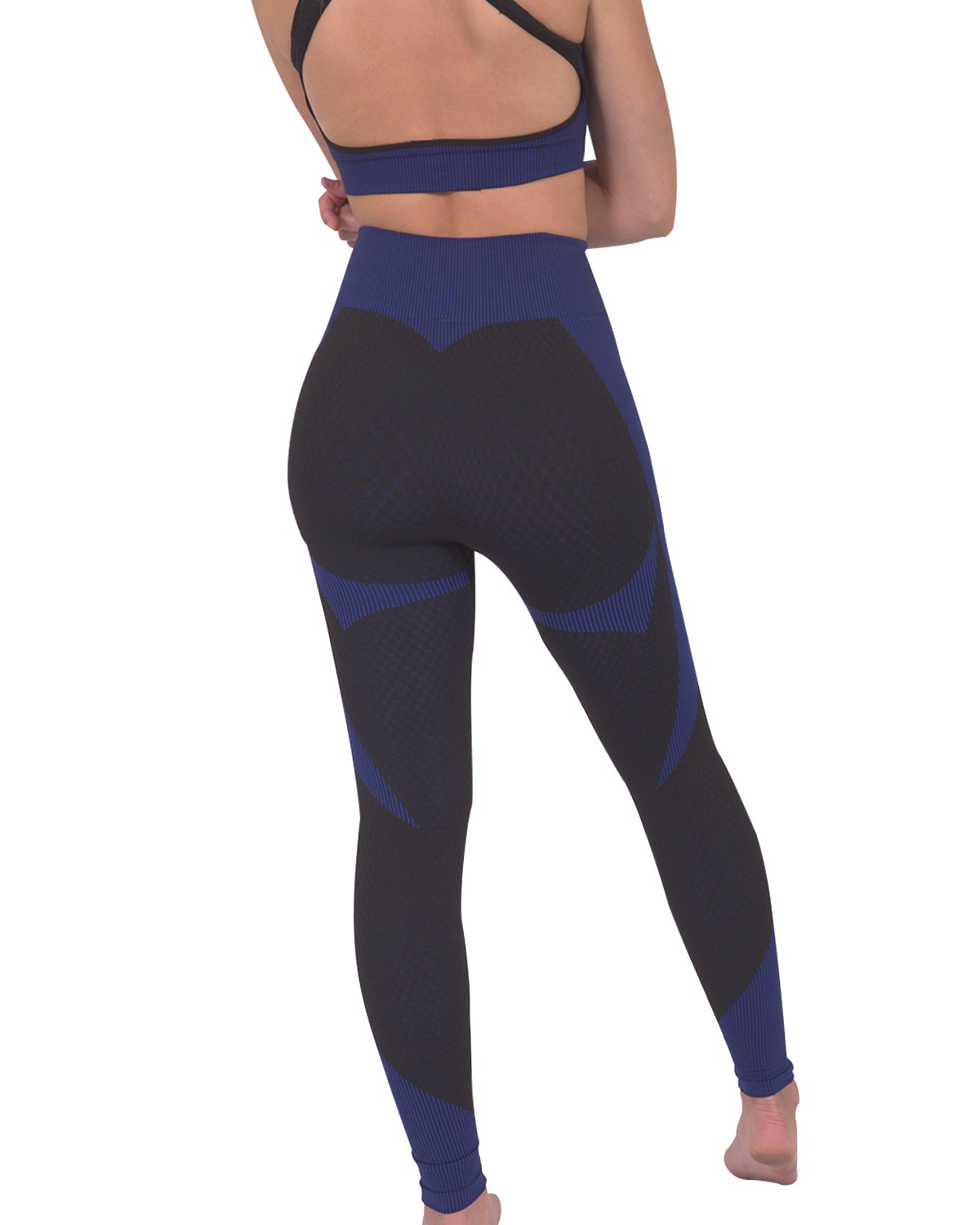 Image of Trois Seamless Legging - Black with Navy from Edmene LLC