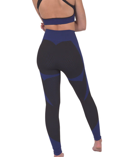 Image of Trois Seamless Legging - Black with Navy from Edmene LLC