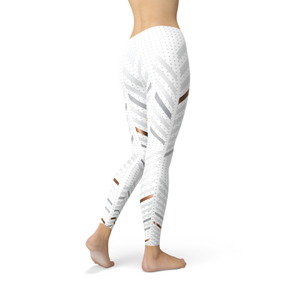 Image of Womens White Stripes Leggings 947447881 from Edmene LLC
