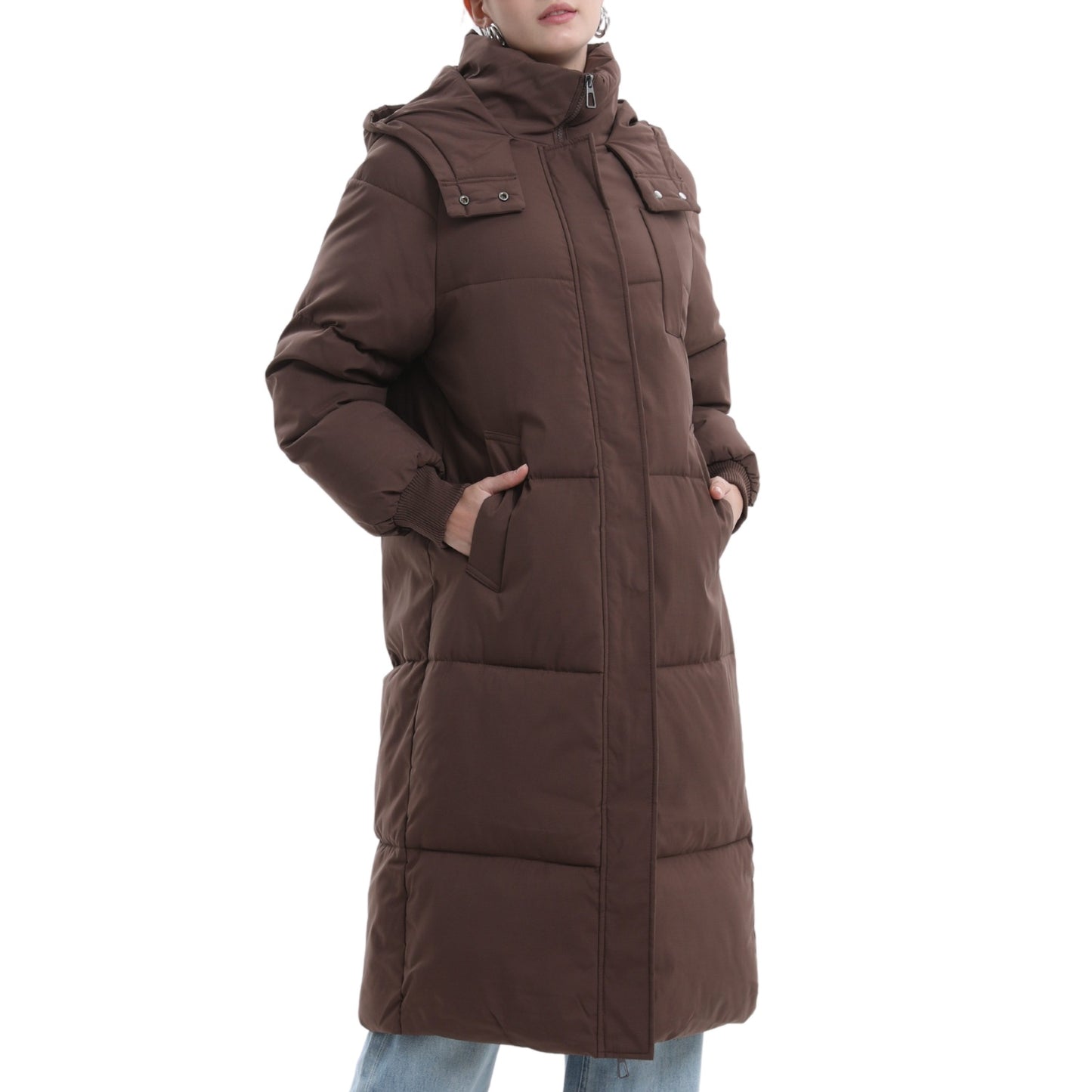 Women Long Puffer Jacket Winter Coat with Hood