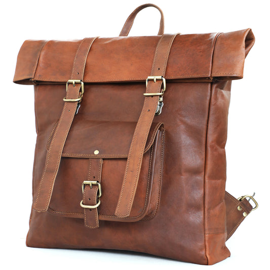 Image of Combo Of 2 ,Leather Travel Backpack / Crossbody Laptop Bag. from Edmene LLC