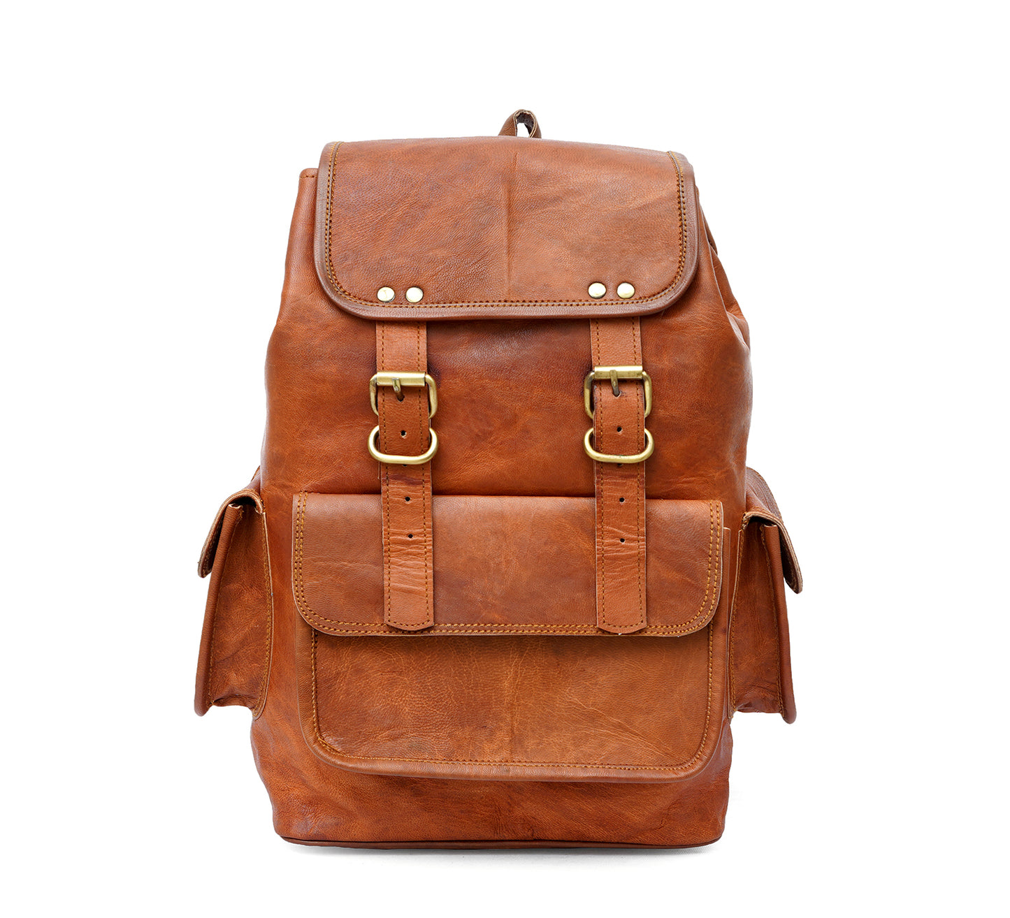 Image of 15 Inch Vintage Brown Genuine Leather Women Backpack Bag from Edmene LLC