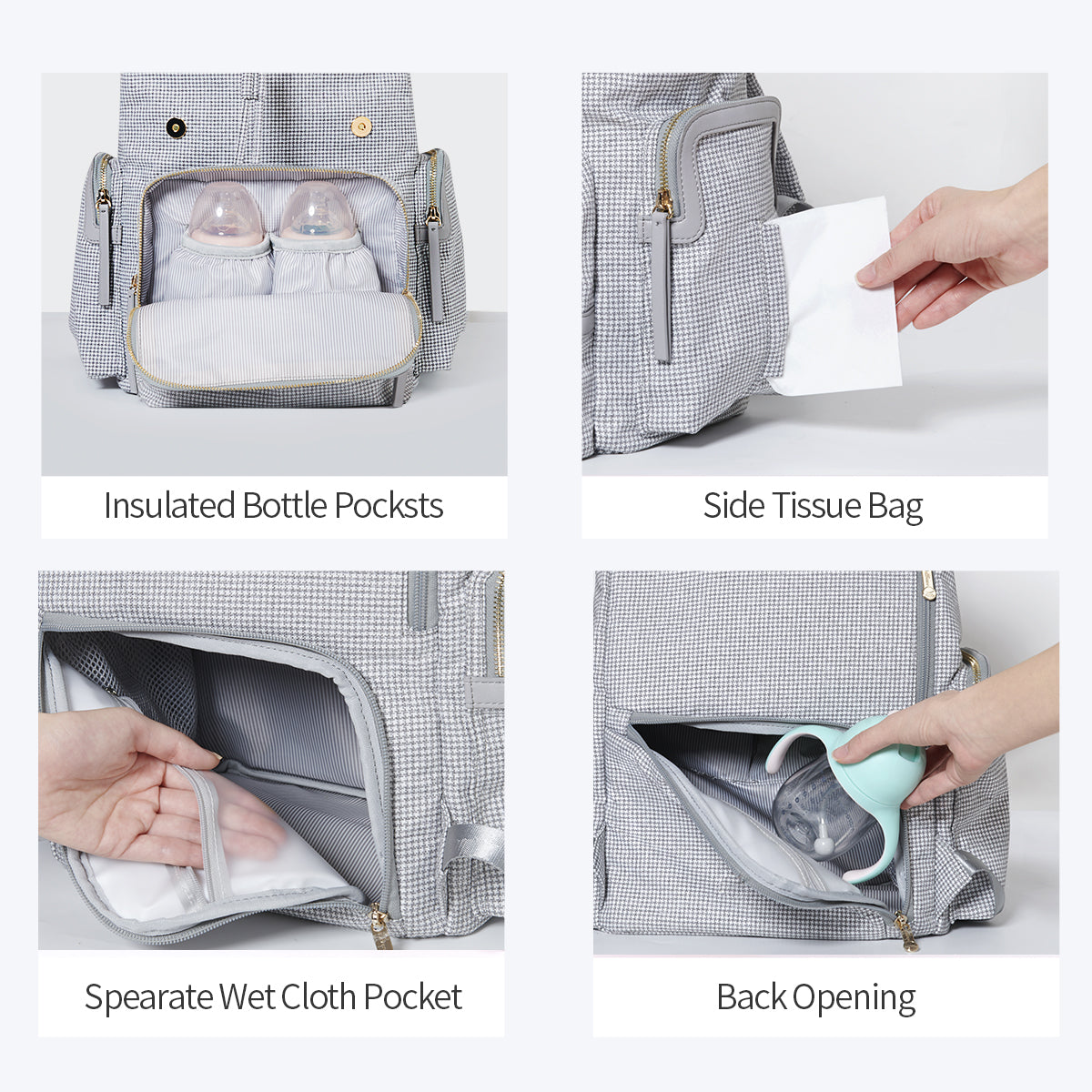 Image of Fashion Tweed Baby Diaper Bag Backpack 1274980428 from Edmene LLC