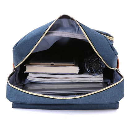 Image of Slim Backpack College School Business Fits 15 Inch Laptop Dark Blue 1073528485 from Edmene LLC