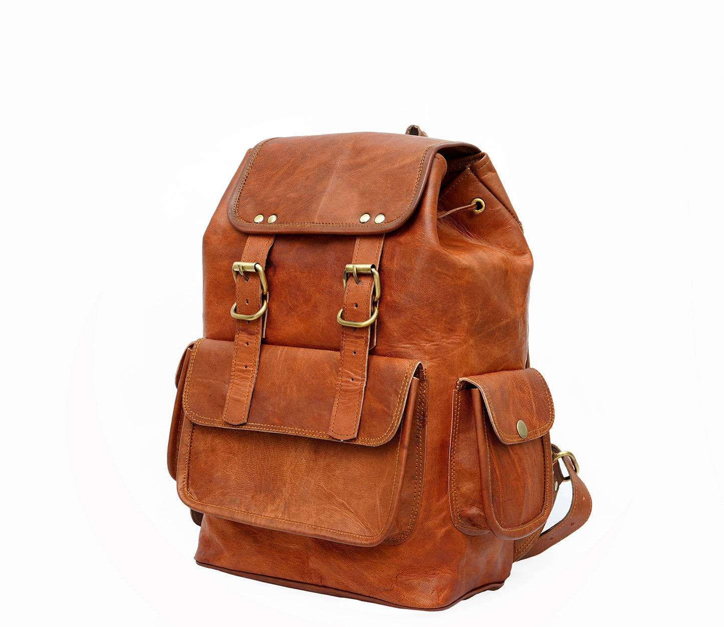 Image of 15 Inch Vintage Brown Genuine Leather Women Backpack Bag 1160583339 from Edmene LLC