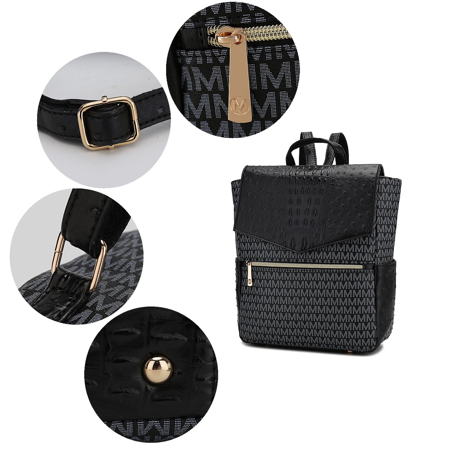 Leidy M Signature/Croco Backpack