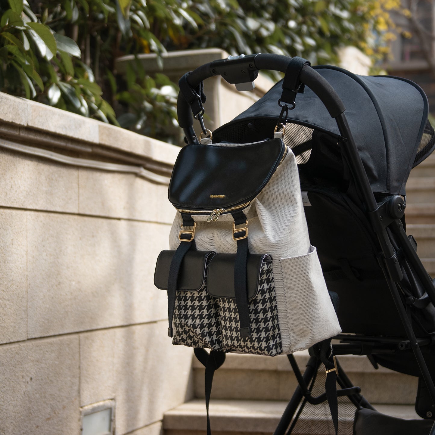 Image of Houndstooth Diaper Backpack 511124299 from Edmene LLC