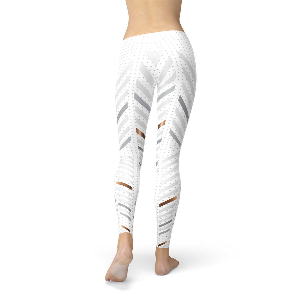 Image of Womens White Stripes Leggings 947447881 from Edmene LLC