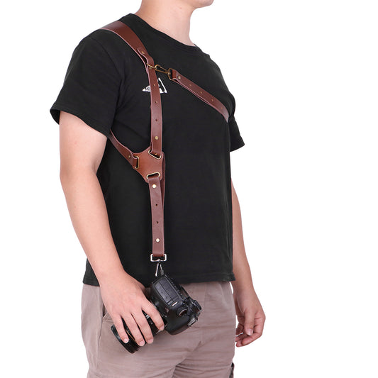 Image of Genuine Leather Camera Shoulder Strap Adjustable from Edmene LLC