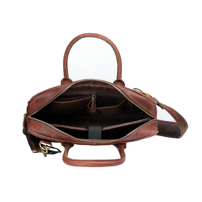Handmade Buffalo Leather Briefcase Laptop Bag.