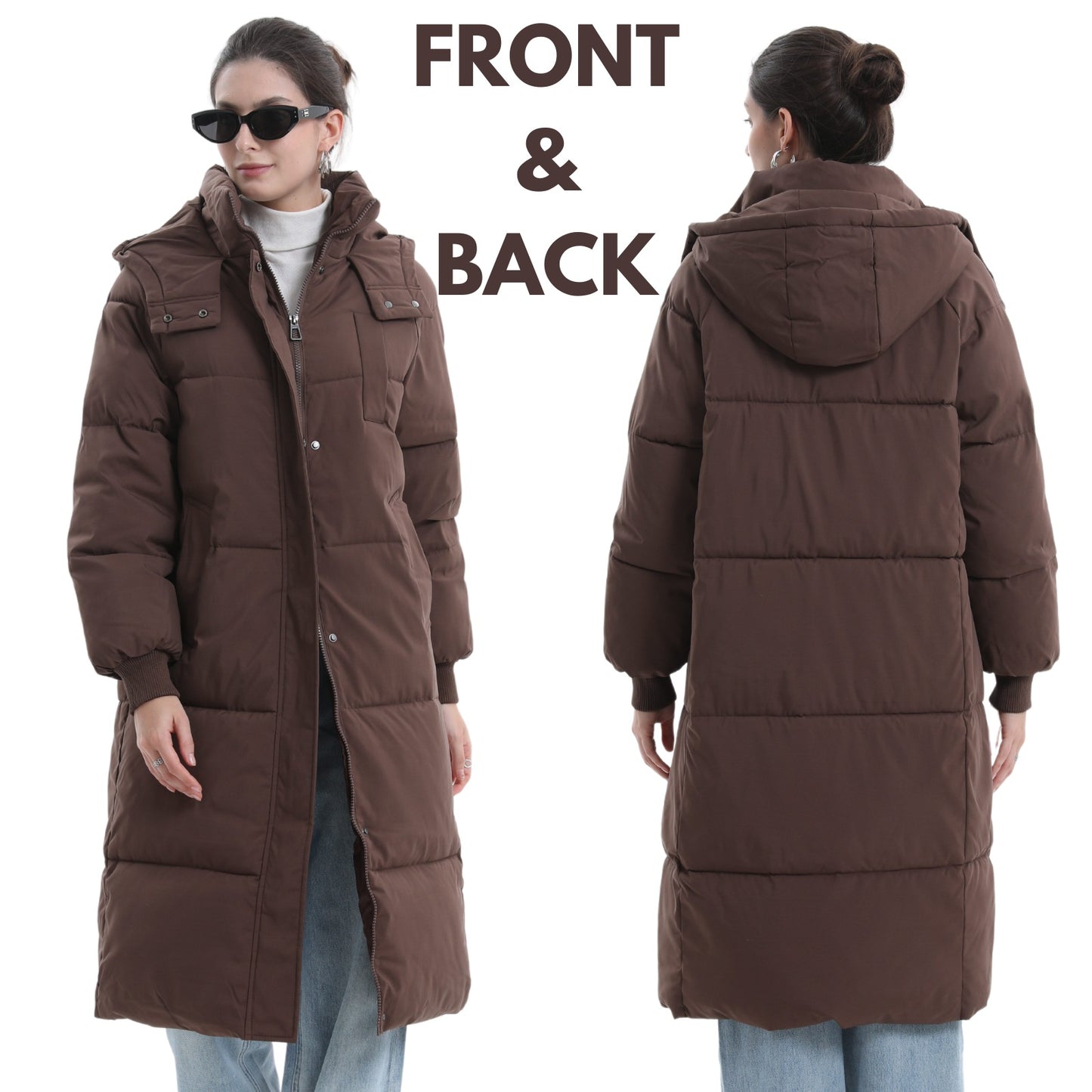 Women Long Puffer Jacket Winter Coat with Hood
