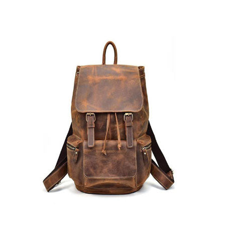 Image of Buffalo Leather Backpack Handmade Unisex Backpack Travel ... from Edmene LLC