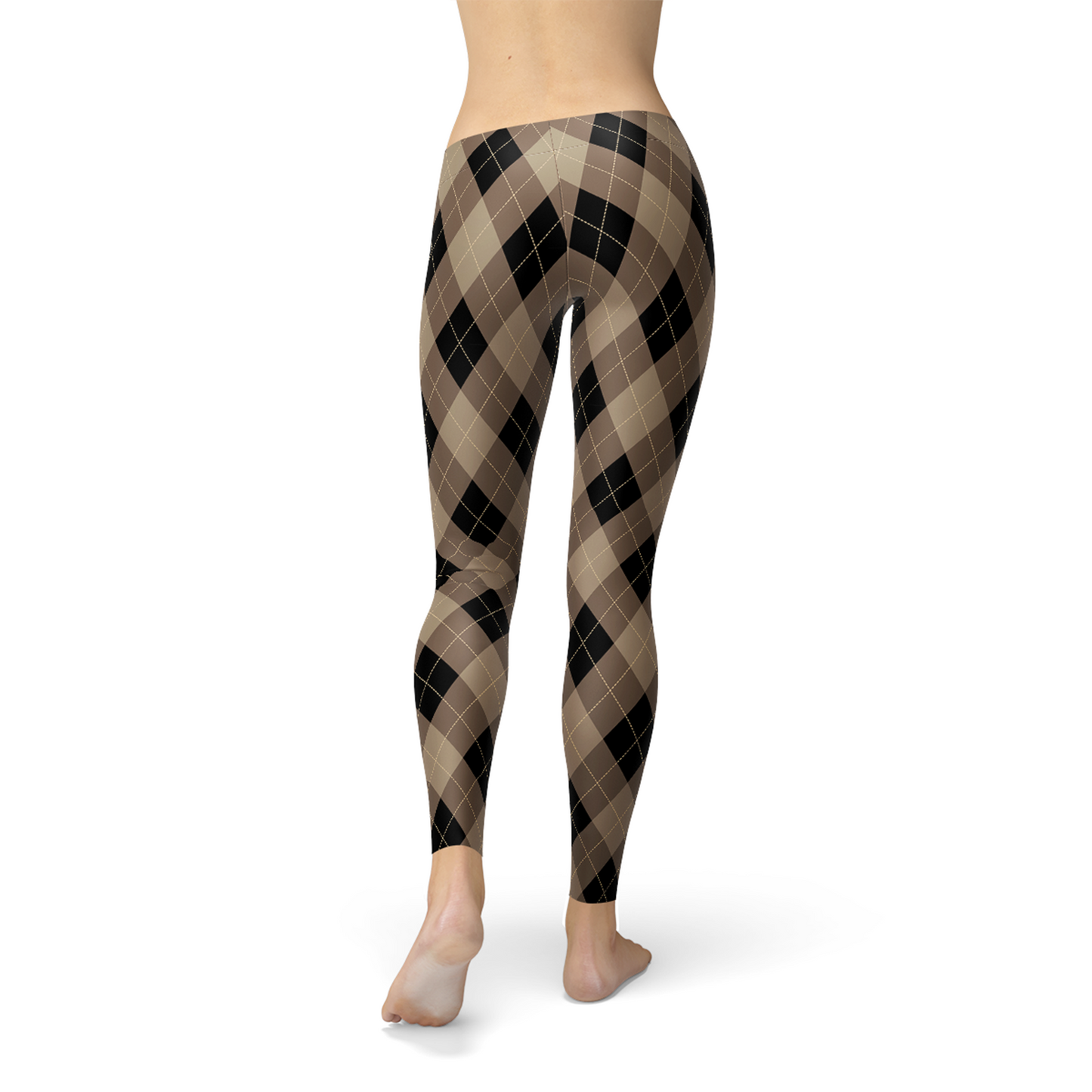 Image of Womens Beige Brown Argyle Leggings 1131792927 from Edmene LLC
