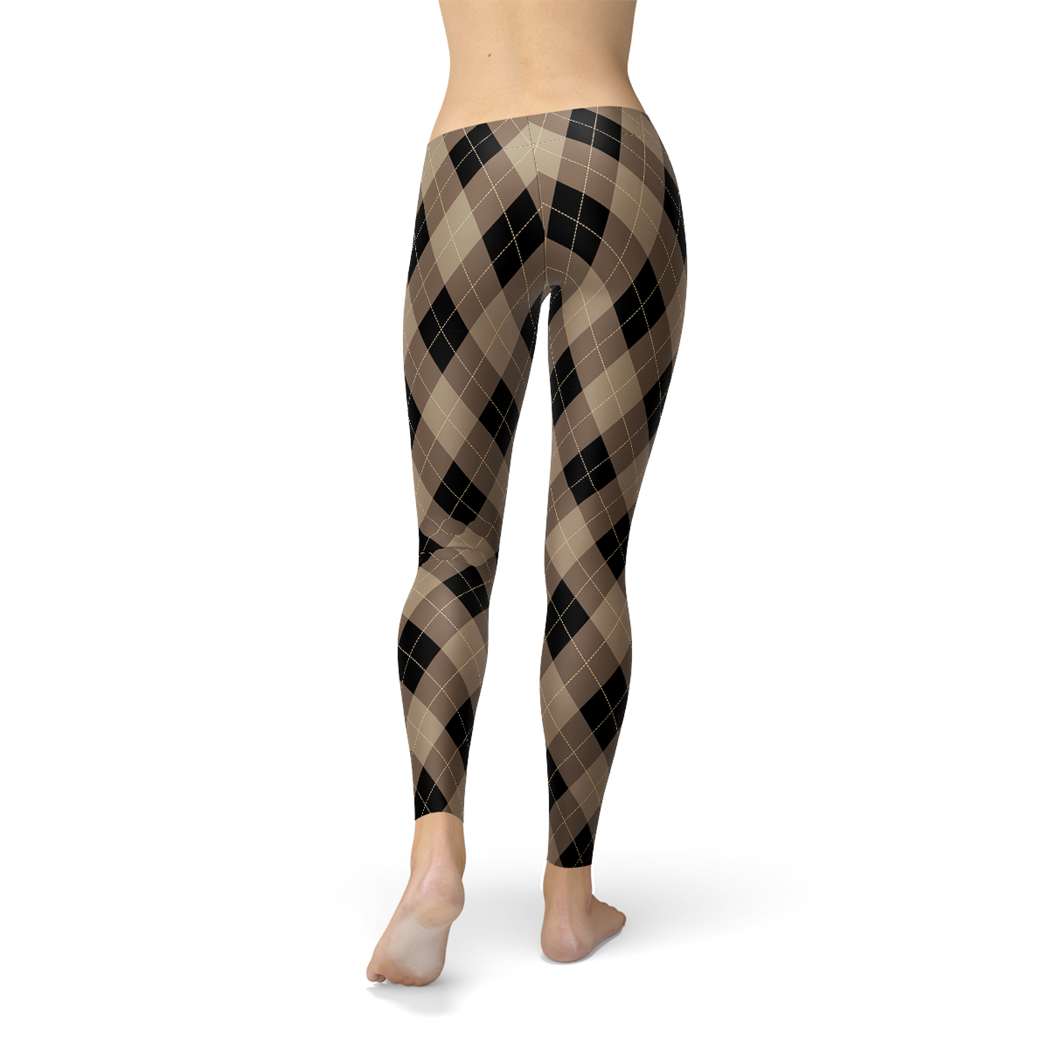 Image of Womens Beige Brown Argyle Leggings 1131792927 from Edmene LLC